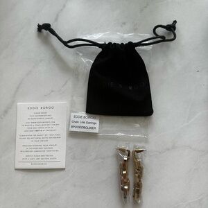 Eddie Borgo Supra Chain Link Earrings 12K Gold 2 Inch Drop New One Size